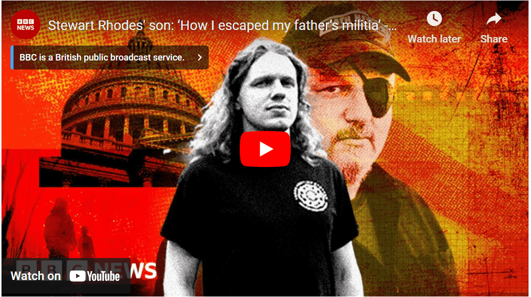 Stewart Rhodes' son: ‘How I escaped my father’s militia’ - BBC News